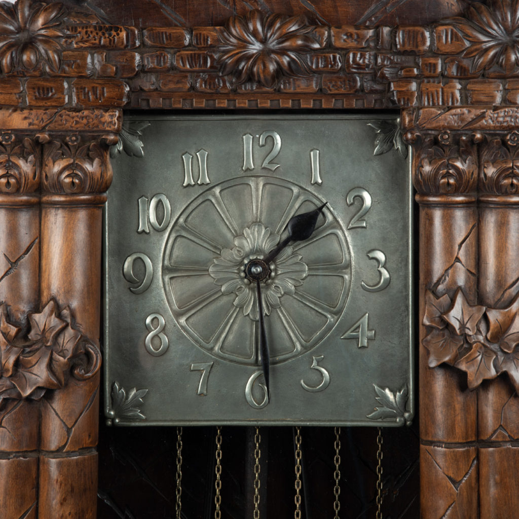 A ‘Black Forest’ linden wood long case clock by Spring of Interlaken ...