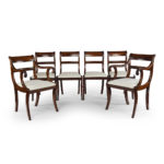 A set of six Regency mahogany sabre leg dining chairs Main Image