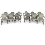 An Exceptional Set of Twelve George III Armchairs in the French Hepplewhite Taste c.1775 with Interesting Provenance
