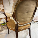 Before re-upholstery frame back