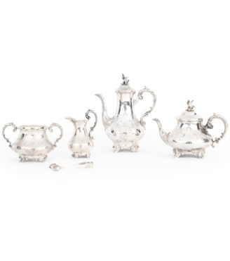 historically important Victorian silver tea and coffee set, presented to Francis Pettit-Smith