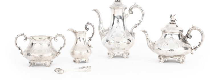 historically important Victorian silver tea and coffee set, presented to Francis Pettit-Smith