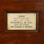 A half hull model of iron barque “Java,” 1881 plaque