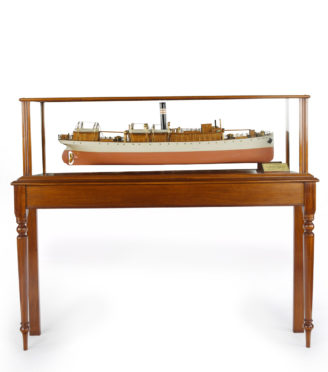 A mirror-backed shipyard model of ‘S.S. Scott’, by Garston of Liverpool, 1904