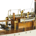 A mirror-backed shipyard model of ‘S.S. Scott details