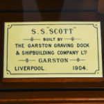 A mirror-backed shipyard model of ‘S.S. Scott’, by Garston of Liverpool, 1904 plaque