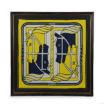 A striking framed Hermès 90 ‘Quadrige’ silk square by Pierre Peron, circa 1973