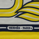 A striking framed Hermès 90 ‘Quadrige’ silk square by Pierre Peron, circa 1973 details