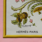 A fine framed Hermès 90 silk square of Cerès, by Françoise Faconett, circa 1967 details