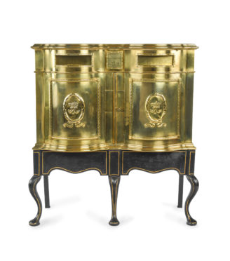 A most unusual Victorian brass private posting box