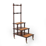 A set of Victorian mahogany library steps