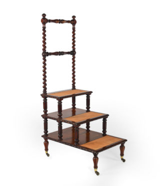 A set of Victorian mahogany library steps
