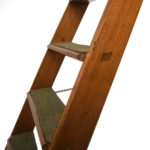 A usual set of Victorian folding Walnut libarary steps details