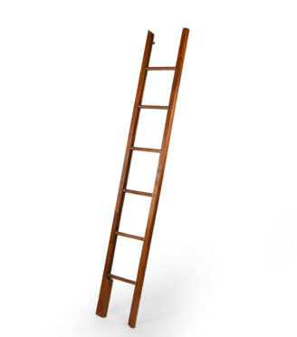 Unusual Walnut Library Pole ladder