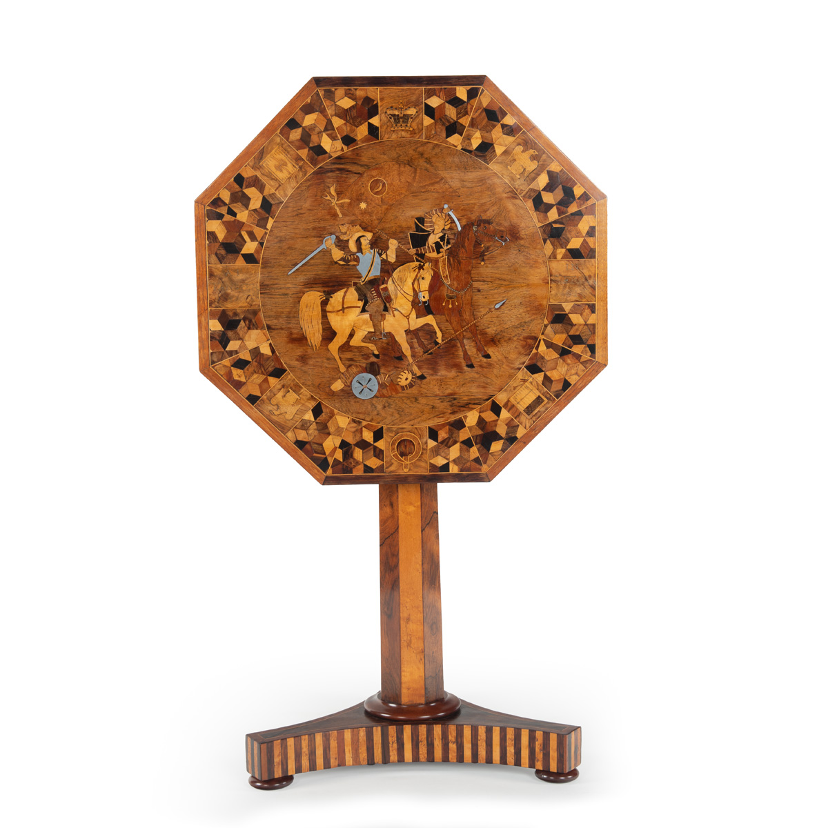 A Sophisticated Marquetry Table Commemorating the Foundation of the 1st Royal Dragoons in 1661, Made c.1840 Almost Certainly in Jamaica