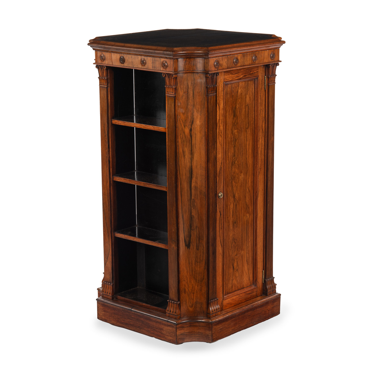 A Fine George IV Period Rosewood Open Bookcase or Bookstand with Cupboard c.1825, Attributed to Gillows