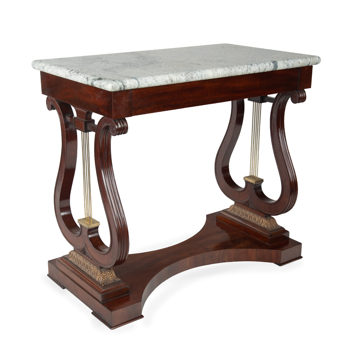 A Fine French Lyre Support Mahogany Centre Table, 2nd Quarter of the 19th Century c.1830